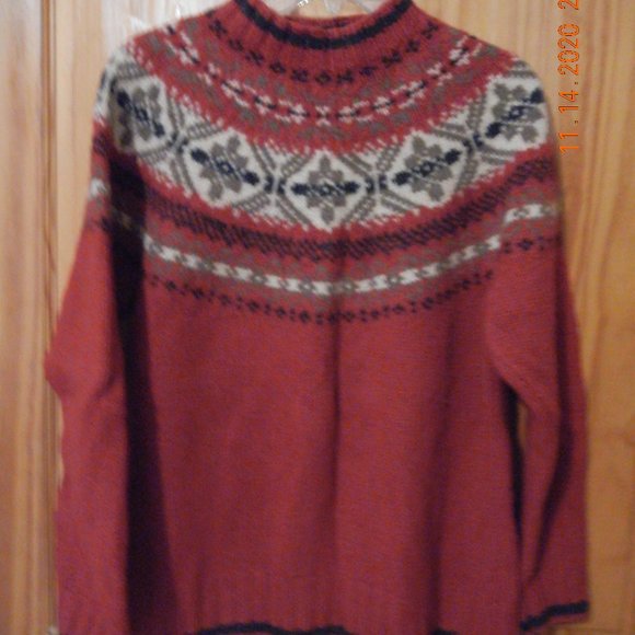 Vintage Fair Isle Ski Casual Work Sweater sz L (wsw27) - Picture 1 of 11